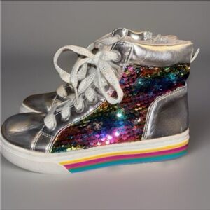 SO brand "Island" high-top Rainbow Sequential sneakers, Youth Size 4, New